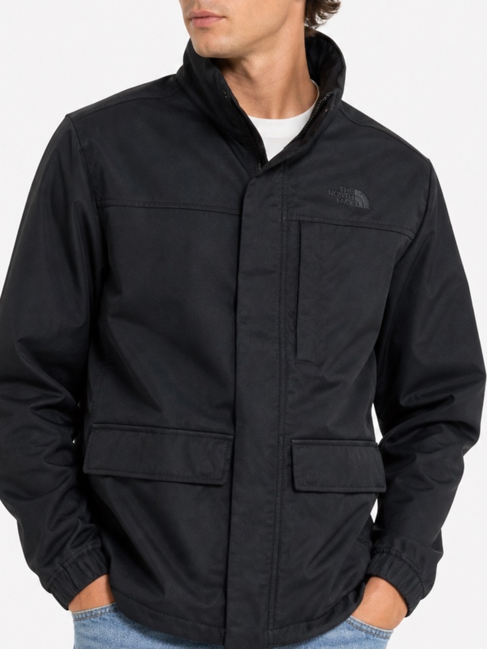 The North Face Black Jacket Men’s Medium Lightweight Zip Up Coat Outdoor